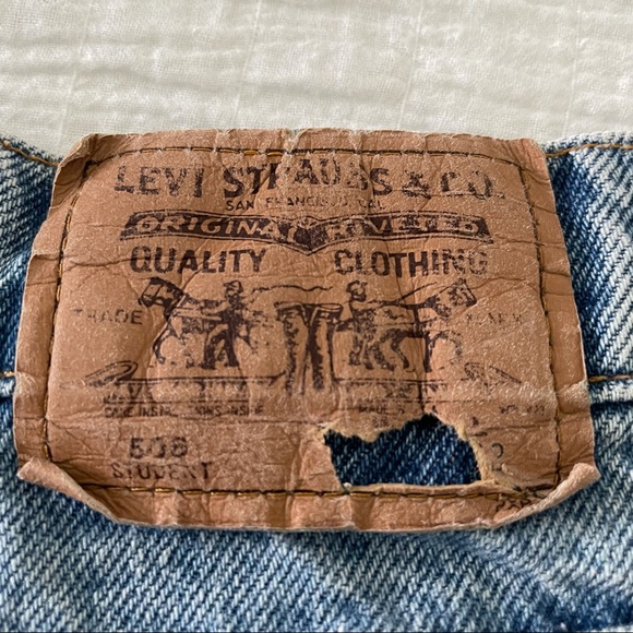 RARE Levi’s 505 crop high rise orange tab jeans size 24 - 25 - Picture 10 of 11